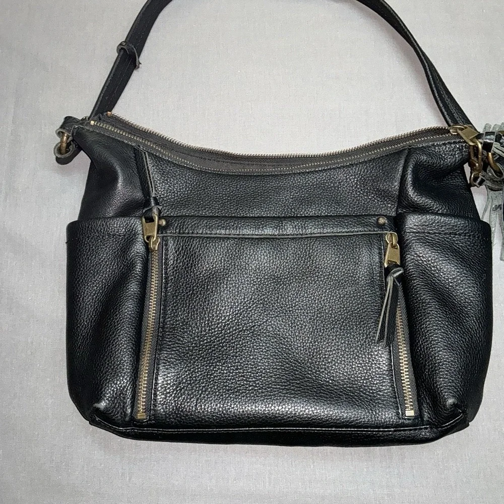 The Sak Hobo Bag Womens Leather Hobo Shoulder Bag With Bag Charm *read
